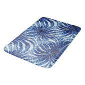 indigo en witte abstracte tie-dye patroon badmat (Gekanteld)