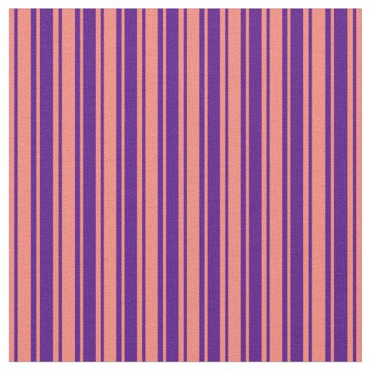 Indigo en zalm met gekleurd striped/Lined Pattern Stof (Close Up)