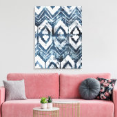 Indigo-extractie - Geometrisch Canvas Afdruk (Insitu (Woonkamer))