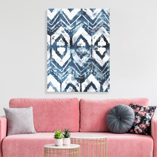 Indigo-extractie - Geometrisch Canvas Afdruk (Insitu (Woonkamer))
