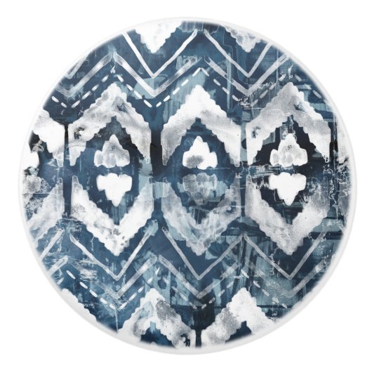 Indigo-extractie - Geometrisch Keramische Knop (Voorkant)