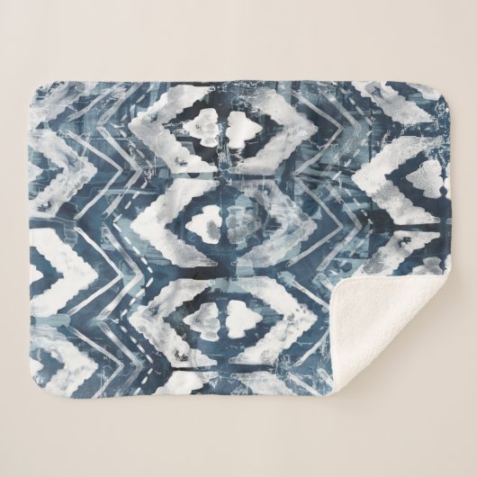 Indigo-extractie - Geometrisch Sherpa Deken (Voorkant (horizontaal))