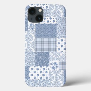 Indigo Faux Patchwork Samsung Galaxy Note 4 Hoesje