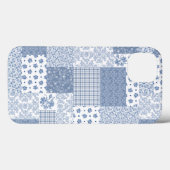 Indigo Faux Patchwork Samsung Galaxy Note 4 Hoesje (Achterkant (horizontaal))