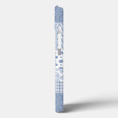 Indigo Faux Patchwork Samsung Galaxy Note 4 Hoesje (Achterkant / Links)