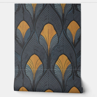 Indigo Feather Behang