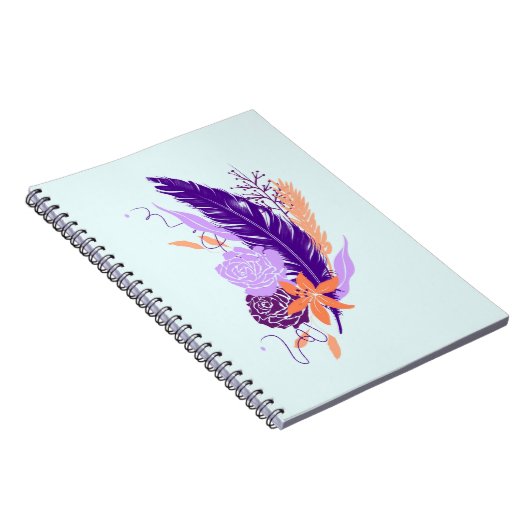 Indigo Feather Bloom Notitieboek (Rechterzijde)