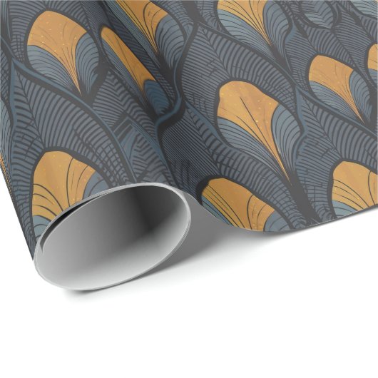 Indigo Feather Wrapping Paper Cadeaupapier (Rol Hoek)