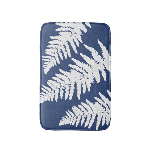 Indigo Fern Botanical Bath Mat (Voorkant Verticaal)