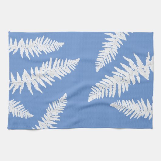 Indigo Fern Botanical Pattern Kitchen Towel Theedoek (Horizontaal)