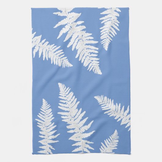 Indigo Fern Botanical Pattern Kitchen Towel Theedoek (Verticaal)