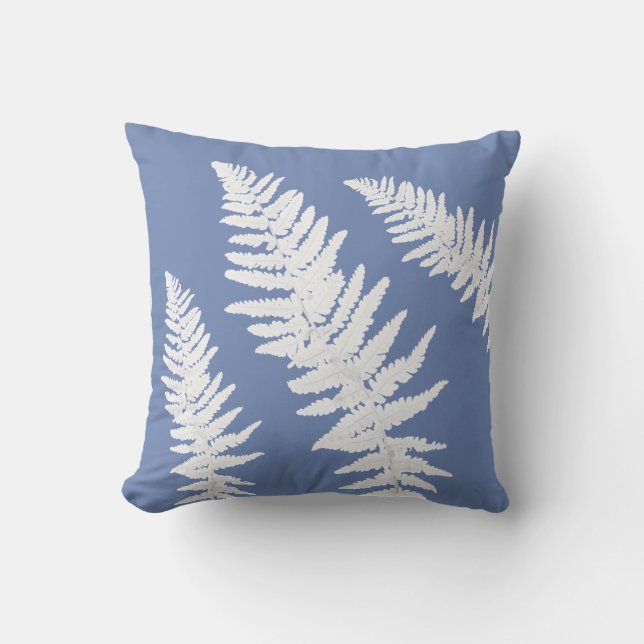 Indigo Fern Botanical Toss Pillow Kussen (Voorkant)