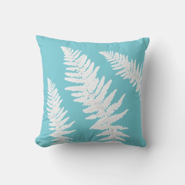 Indigo Fern Botanical Toss Pillow Kussen (Voorkant)