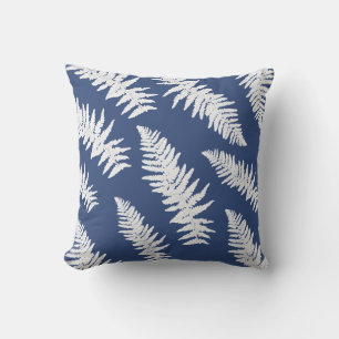 Indigo Fern White Plant Botanische verf Kussen