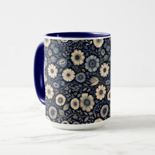 Indigo Floral Art Geïnspireerd ontwerp van Burne Mok