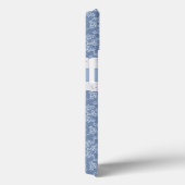 Indigo Floral Faux Lace Samsung Galaxy Noot 4 Hoes (Achterkant / Rechts)