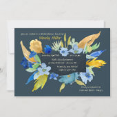 Indigo Floral Invitation Kaart (Voorkant)