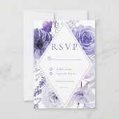 Indigo Floral Lijst bruiloft RSVP Kaartje (Voorkant)
