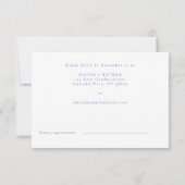 Indigo Floral Lijst bruiloft RSVP Kaartje (Achterkant)