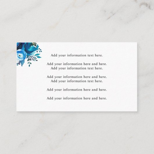 Indigo Floral Mason Jar Informatiekaartje (Achterkant)