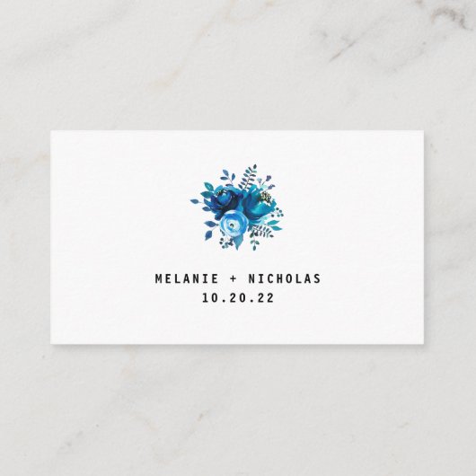 Indigo Floral Mason Jar rsvp Informatiekaartje (Achterkant)