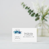 Indigo Floral Mason Jar rsvp Informatiekaartje (Staand voorkant)