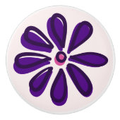  Indigo Flower Doodle Keramische Knop (Voorkant)