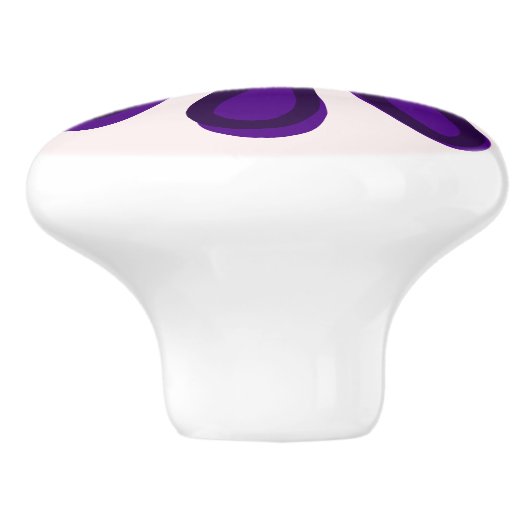  Indigo Flower Doodle Keramische Knop (Zijkant)