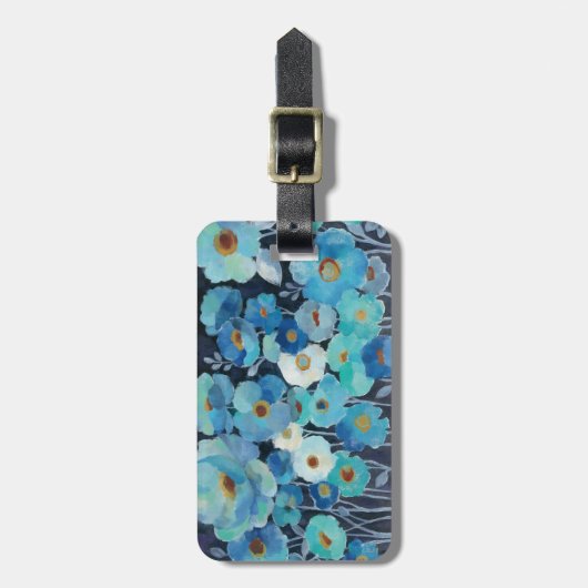 Indigo Flowers Bagagelabel (Voorkant verticaal)