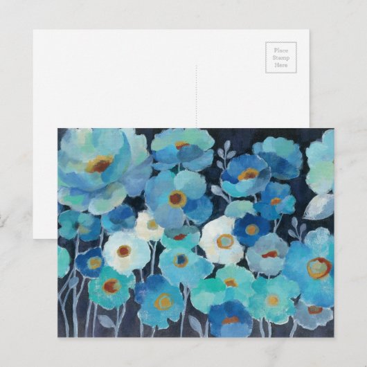 Indigo Flowers Briefkaart (Voorkant / Achterkant)