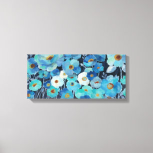 Indigo Flowers Canvas Afdruk