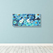 Indigo Flowers Canvas Afdruk (Insitu (Houten vloer))