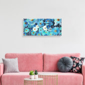 Indigo Flowers Canvas Afdruk (Insitu (Woonkamer))