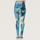 Indigo Flowers Leggings (Voorkant)