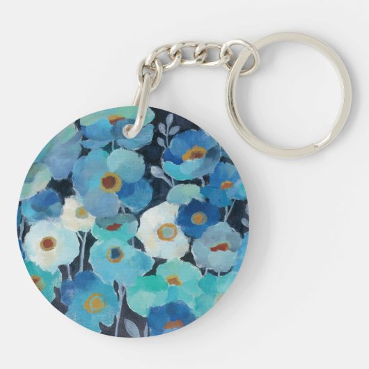 Indigo Flowers Sleutelhanger (Achterkant)