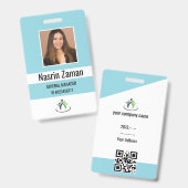 Indigo | Foto Personeelslogo of QR CODE Beveiligin Badge (Voor- en achterkant)