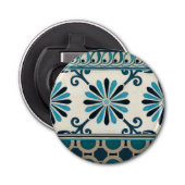 Indigo Frieze II, niet in reliëf Button Flesopener (Voorkant)