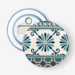 Indigo Frieze II, niet in reliëf Button Flesopener