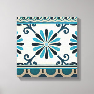 Indigo Frieze II, niet in reliëf Canvas Afdruk