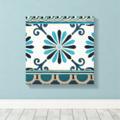 Indigo Frieze II, niet in reliëf Canvas Afdruk (Insitu (Houten vloer))