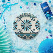 Indigo Frieze II, niet in reliëf Papieren Bordje (Feest)