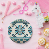 Indigo Frieze II, niet in reliëf Papieren Bordje (Feest)