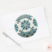 Indigo Frieze II, niet in reliëf Ronde Sticker (Envelop)