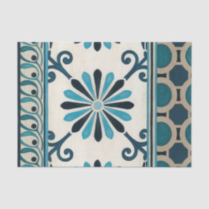 Indigo Frieze II, niet in reliëf Tissuepapier