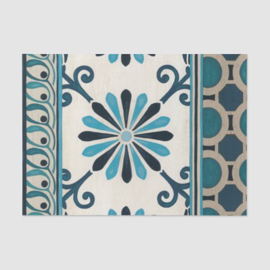 Indigo Frieze II, niet in reliëf Tissuepapier (Voorkant)