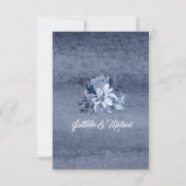 Indigo Garden Modern Waterverf Wedding Kaart (Achterkant)