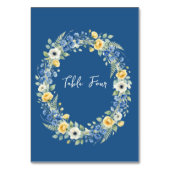 Indigo & Gele Tafelnummer Bloem (Achterkant)