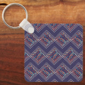 Indigo Gestikte Diamanten Sleutelhanger (Voorkant)