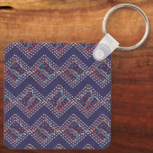 Indigo Gestikte Diamanten Sleutelhanger (Achterkant)