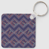 Indigo Gestikte Diamanten Sleutelhanger (Achterkant)